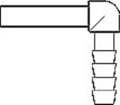 ELBOW - TUBE TO HOSE BARB (1/4" STEM x 5/16 ID HOSE)